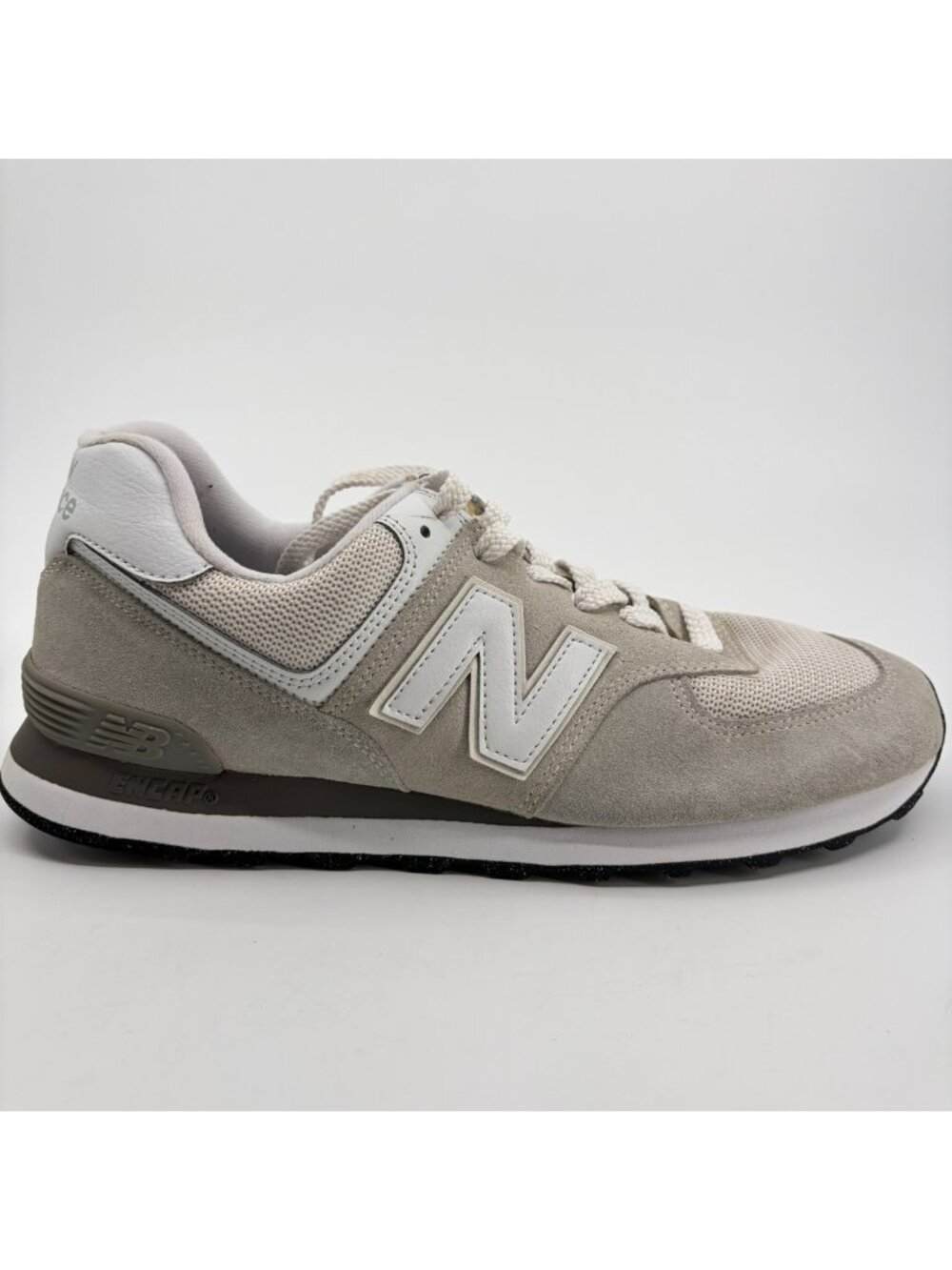 New Balance 574 Core Mens Size 10 Gray White Athletic Running Shoes Sneakers